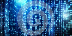 Abstract binary code blue background alien code AI Generative