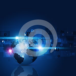 Abstract Binary Code Blue Background