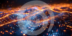 Abstract binary code data stream background representing coding transmission over global internet