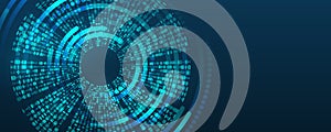 Abstract binary code. Binary data. Technological background decryption and encryption of information. Big data visualization.