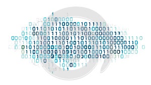 Abstract Binary Code Digital Information Matrix Background, vector design Generative AI