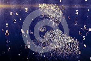 Binary code man backdrop