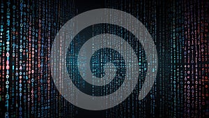 Abstract binary Code Matrix Representing Digital Data and Technology Concepts