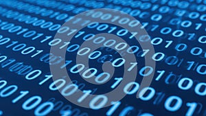 Abstract binary code pattern in blue and black