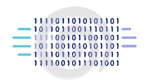 Abstract Binary Code Stream Digital Data Flow, vector design Generative AI