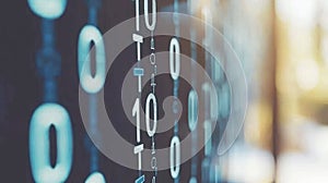 Abstract Binary Code Stream: Digital Data Flow Visualization