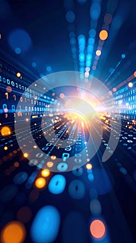 Abstract Binary Code Streams Data Flowing Technology Future