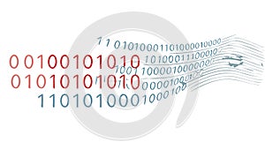 Abstract Binary Code Waves for Digital Data and Technology Flow, vector design Generative AI