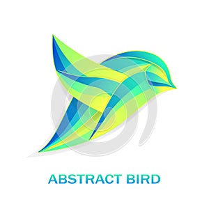 Abstract bird in colorful tones symbol flight and development