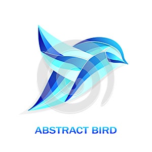 Abstract bird in colorful tones symbol flight and development