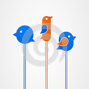 Abstract bird icon logo card