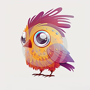 Abstract birdy chicken mascot on white background