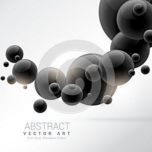 abstract black 3d molecules background