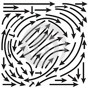 Abstract Black Arrow on White Background