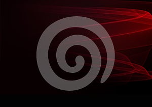 Abstract black background with dynamic red lines