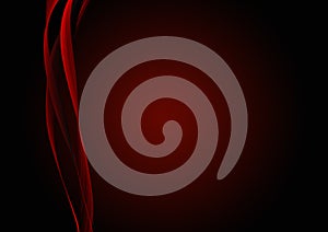 Abstract black background with dynamic red lines