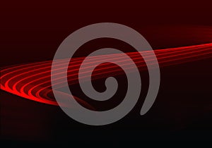 Abstract black background with dynamic red lines