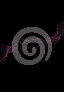 Abstract black background with purple dynamic line