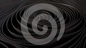 Abstract black background with wavy lines. 3d rendering, 3d illustration.