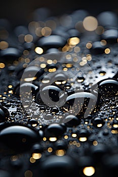 Abstract black backgrounds of orange balls