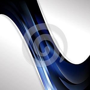 Abstract Black and Blue Wave Business Background