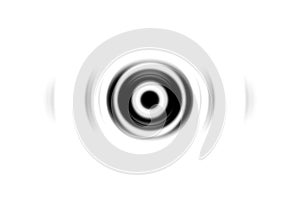 Abstract black circle effect on white background