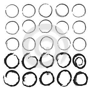 Abstract black circle frame set bundle collection