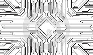 Abstract black circuit board technology connected lines electronics elements computer motherboard chip processor semiconductor