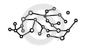 Abstract black circuit connections, complex technology network. vector design Generative AI