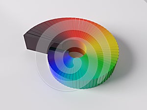Abstract black clor spectrum spiral 3d object
