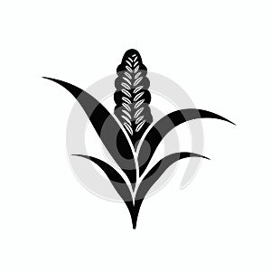 Abstract black corn vector illustration on a white background silhouette
