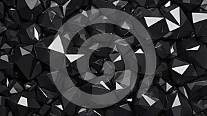 Abstract Black Crystal Background 3D Render