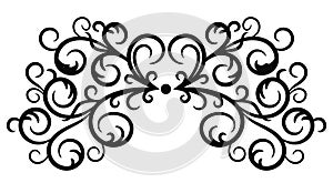 Abstract  black curly design element set isolated