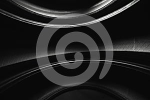 Abstract black curved background, inside of car tires