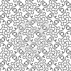 abstract black curves on white. minimalistic vector hand-drawn seamless pattern. simple elements for coloring