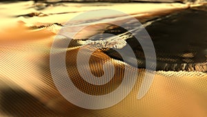 Abstract black digital shock waves background, technology innovation landscape