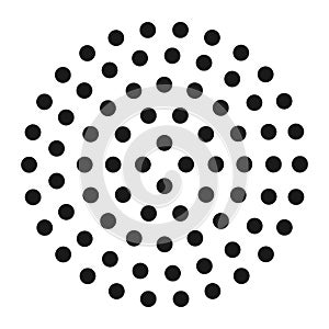 Abstract black dot circle icon. Halftone dots circle Vector illustration