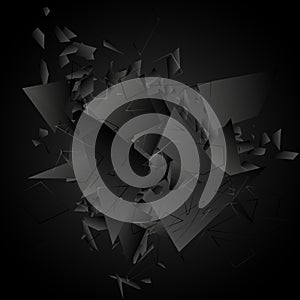 Abstract black explosion. Vector illustration.