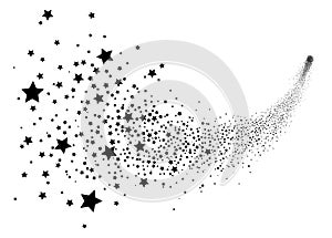Abstract Black Falling Star Vector - Shooting Star with Elegant