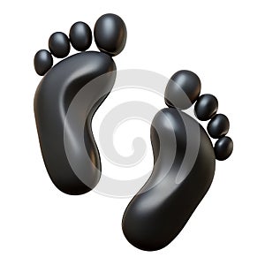 Abstract black footprints on a white background