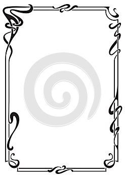 Abstract black framework in art-nouveau style