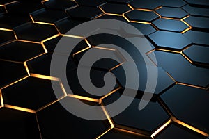 Abstract black of futuristic surface honeycom hexagon pattern