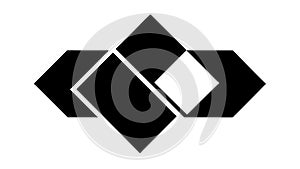 Abstract Black Geometric Arrow Shapes, vector design Generative AI