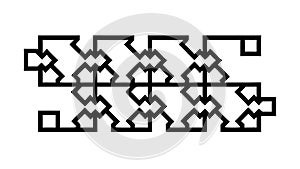 Abstract Black Geometric Block Pattern, vector design Generative AI