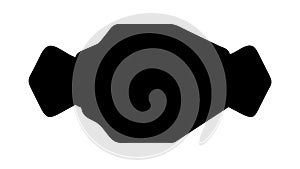 Abstract Black Geometric Cloud Shape Vector Icon, vector design Generative AI