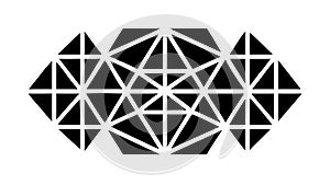 Abstract black geometric pattern, modern fragmented background. vector design Generative AI