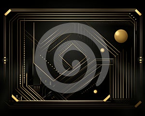 an abstract black and gold background with an electronic circuit board