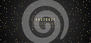 Abstract black gold background glitter web banner