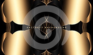 Abstract black and gold luxury background with golden shapes and lines. Luxuriant elegant abstract background.