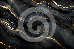Abstract Black and Gold Swirling Pattern